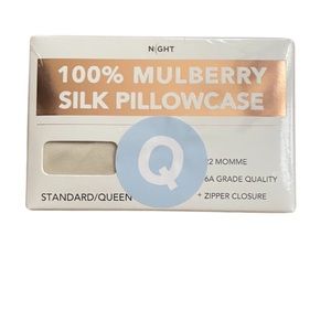 100% Mulberry Silk Pillowcase King or Queen Beige Champagne Or White New